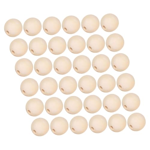Gatuida 100 Stück Runde Holzperlen Naturbelassen Robust Langlebig für Basteln DIY Schmuck Armband Halskette Garland Spacer Perlen für Kreative Handwerksprojekte von Gatuida