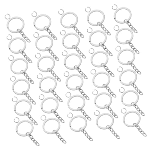 Gatuida 100 Stück Silberne Flache Schlüsselringe Mit Glieder Kette Verstellbar Robuste Split Key Chain Connector Für Diy Schmuck Basteln Und Schlüsselanhänger Gatuida 100 Stück Silberne Flache Schlüsselringe Mit Glieder Kette Verstellbar Robuste Split Key Chain Connector Für Diy Schmuck Basteln Und Schlüsselanhänger von Gatuida