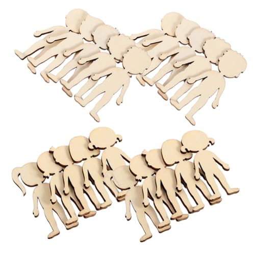 Gatuida 100 Stück Teiliges Holzfiguren Menschenformen Blanko aus Naturholz Kindgerechte Bastelrohlinge für Kreative DIY Projekte Motorische im Kindergarten Sichere Holzscheiben für Ab von Gatuida