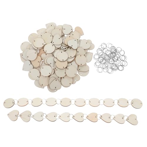 Gatuida 100 Stück Teiliges Holzscheiben und Herzanhänger mit Vorgebohrten Löchern Runde und Herzförmige Bastel Holzanhänger Natürliche DIY Holzscheiben für Kreative Dekoration und Gatuida 100 Stück Teiliges Holzscheiben und Herzanhänger mit Vorgebohrten Löchern Runde und Herzförmige Bastel Holzanhänger Natürliche DIY Holzscheiben für Kreative Dekoration und von Gatuida