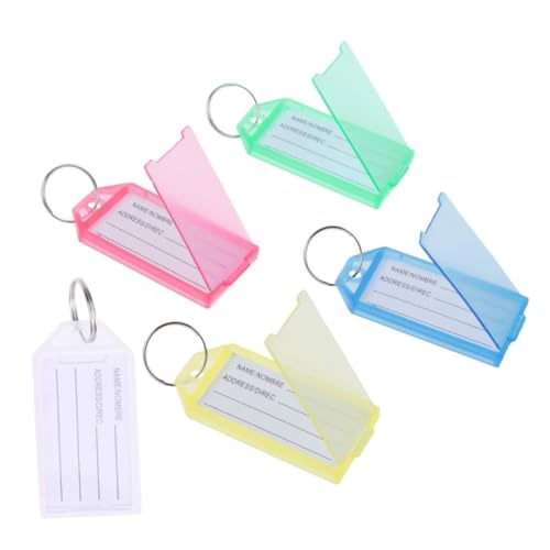 Gatuida 100 Stück Teiliges Kunststoff Schlüsselanhänger mit Beschriftbaren Etiketten Bunte Schlüsselmarkierer mit Papierinlay und Ring Wiederverwendbar für Schlüssel Gepäck Haustiere und Gatuida 100 Stück Teiliges Kunststoff Schlüsselanhänger mit Beschriftbaren Etiketten Bunte Schlüsselmarkierer mit Papierinlay und Ring Wiederverwendbar für Schlüssel Gepäck Haustiere und von Gatuida
