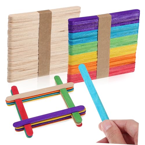 Gatuida 100 Stück Teiliges Naturfarbene und Farbige Holzstäbchen zum Basteln Glatte Oberfläche ohne Splitter Stabile DIY bastelstäbe aus Holz für Kreative Kunstprojekte Heimdekoration und Gatuida 100 Stück Teiliges Naturfarbene und Farbige Holzstäbchen zum Basteln Glatte Oberfläche ohne Splitter Stabile DIY bastelstäbe aus Holz für Kreative Kunstprojekte Heimdekoration und von Gatuida