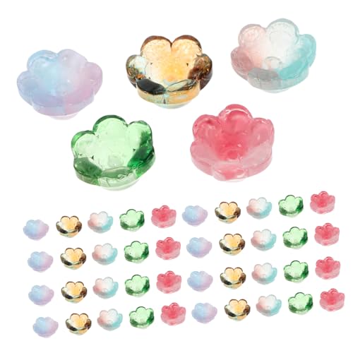 Gatuida 100 Stück Teiliges Perlen Lilienblumen-charms Bunte Glasperlen mit Farbverlauf Handgemacht für Armbänder Schmuckherstellung DIY Halsketten Ohrringe Leichte Dekorative von Gatuida
