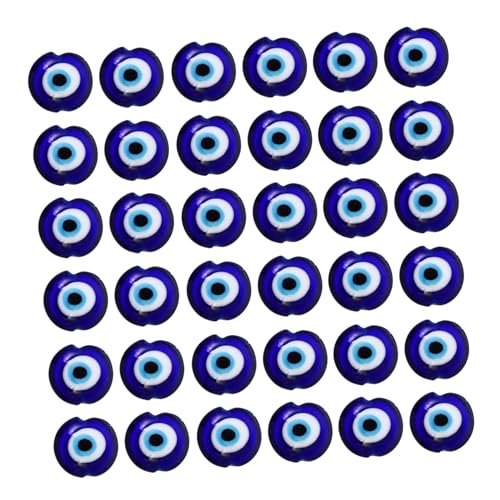 Gatuida 100 Stück Teiliges Türkische Glasperlen Flach Rund mit Doppeltem Evil Eye Design für DIY Schmuckherstellung Armbänder Halsketten Basteln Zubehör von Gatuida