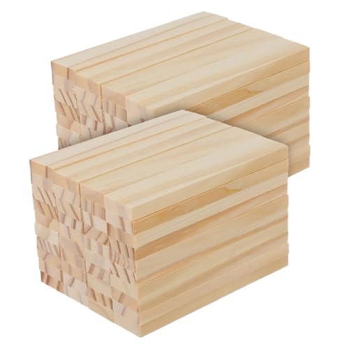 Gatuida 100 Stück Unbehandelte Holzbaublöcke Robuste Stäbe für Diy Kunstprojekte Bauklötze für Kleinkinder und Vorschulkinder Gruppenaktivitäten von Gatuida