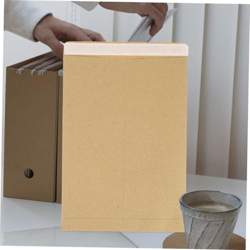 Gatuida 100 Stück Vintage Kraftpapier Dokumententaschen Selbstklebend Robuste Aktenhüllen Portable Dokumentenbeutel Klassische für Büro Schule und Reisen von Gatuida