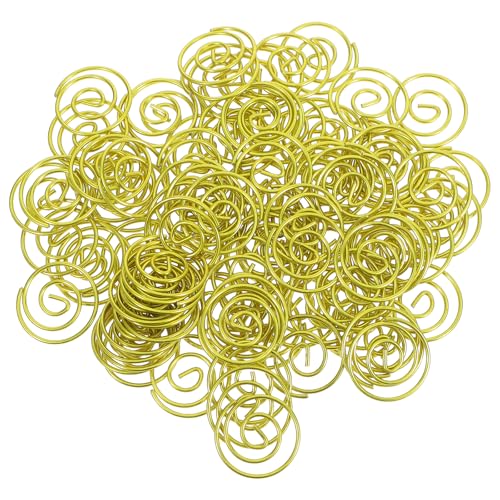Gatuida 100 Stück kreisförmige Büroklammern aus Metalldraht, kleine runde Lesezeichen, Büroklammern, Dokumenten-Organizer-Klammern zum Sortieren von Akten und Papierkram Gatuida 100 Stück kreisförmige Büroklammern aus Metalldraht, kleine runde Lesezeichen, Büroklammern, Dokumenten-Organizer-Klammern zum Sortieren von Akten und Papierkram von Gatuida