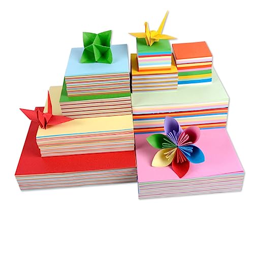 Gatuida 1000 Stück Faltpapier Farben Quadratisches Origami Papier für Erwachsene Doppelseitig für Diy Bastelprojekte um Farben zu Erkennen und Formen zu Falten von Gatuida