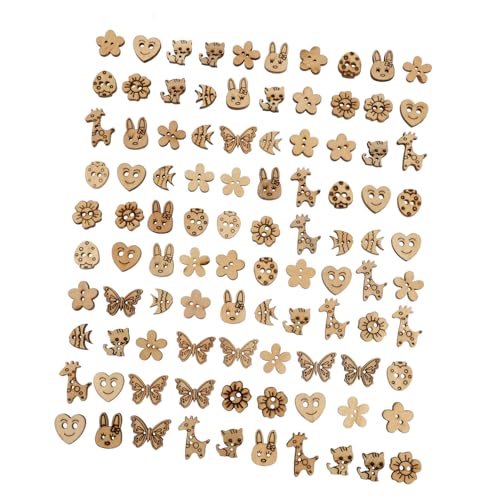 Gatuida 100Stücke Holzknöpfe Holzfarbe Hölzerne Verzierungen für DIY Bastelprojekte für Kinderbekleidung und Dekorationen Gatuida 100Stücke Holzknöpfe Holzfarbe Hölzerne Verzierungen für DIY Bastelprojekte für Kinderbekleidung und Dekorationen von Gatuida