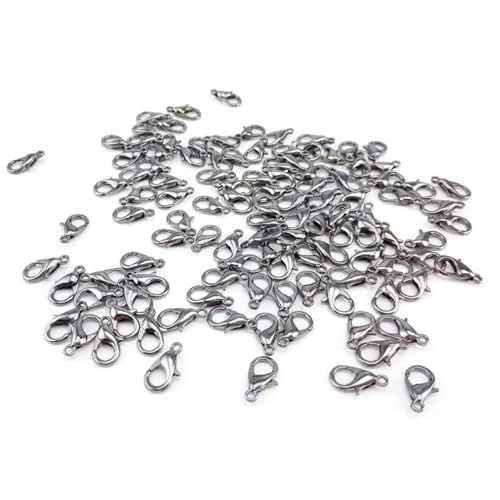 Gatuida 100Stücke Karabinerverschlüsse für DIY Schmuckherstellung Weiße Hummerscheren für Armbänder und Anhänger Langlebige und Praktische Verschlüsse von Gatuida