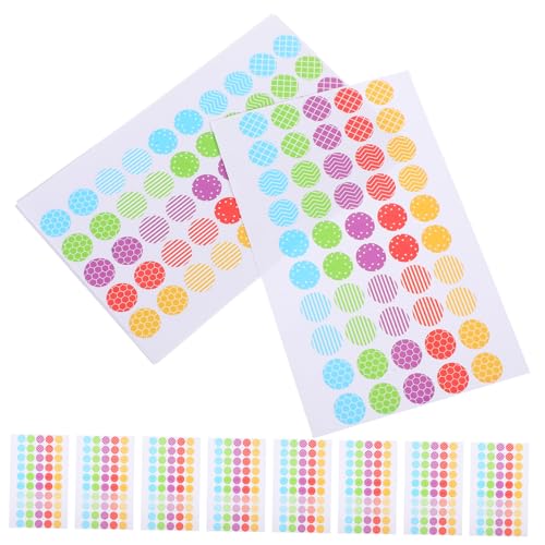 Gatuida 10Blätter Farbige Locher Verstärkungsaufkleber für Heimwerker Dekorative Papierverstärkungskreise für Loseblatt Papier pro Bogen zur Reparatur und Verstärkung von Gatuida