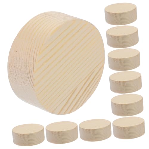 Gatuida 10Stücke DIY Holzscheiben Handgemachte Dekorationen Kiefernholz für Malerei Untersetzer und Bastelprojekte Unbemalt und Glatt Geschliffen von Gatuida