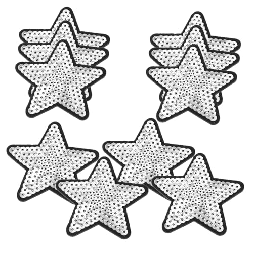 Gatuida 10Stücke Pailletten Stern Aufnäher zum Aufbügeln für Kleidung Rucksäcke Hüte Jeans Jacken Niedliche Applikationen für DIY Bastelprojekte Glitzernde Dekorationen von Gatuida