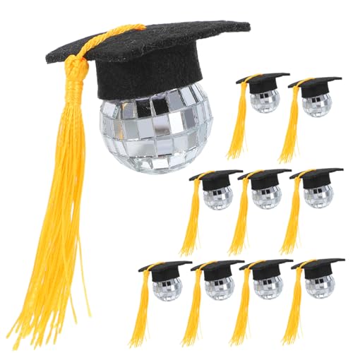 Gatuida 10pcs Abschlusskappe Cupcake Topper Mit Quasten Disco Ball Gestaltet Kap Für Gradfeier Graduierten -kuchen -topper Für Die High School College University Gatuida 10pcs Abschlusskappe Cupcake Topper Mit Quasten Disco Ball Gestaltet Kap Für Gradfeier Graduierten -kuchen -topper Für Die High School College University von Gatuida