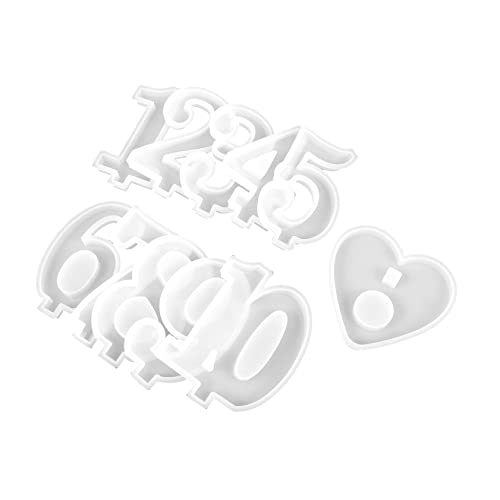Gatuida 11 Stück Teiliges Silikon Kerzenhalter Gießform Zahlen Design für DIY Handwerk für Kreative Bastelprojekte und Desktop Dekoration von Gatuida