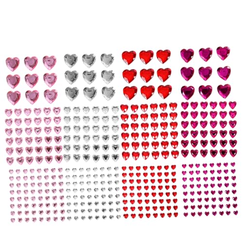 Gatuida 12 Blatt Teiliges Acryl Herz strass Sticker Selbstklebend Glitzernde Herzsteine für Nagel Gesichtsschmuck Langlebig Vielseitig für Scrapbooking und DIY deko als für Freundinnen von Gatuida