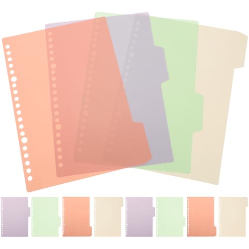 Gatuida 12 Sätze Notizbuch Trennblätter Set Teilig aus PP Material Bunte Indexteiler für Ringbuch und Notizblock für Organisation und Schnelle von Gatuida