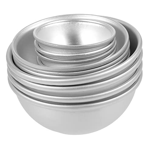Gatuida 12 Stück Badesalz Schimmel Geformt Kugel Badeformen Körper Hälfte Gerundet Formen Selber Machen Handwerksform Backen Liefern Backform Eisform Diy-form Silber Aluminiumlegierung von Gatuida