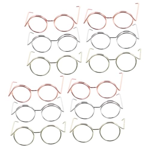 Gatuida 12 Stück Brille Spielzeugzubehör Brillen Zum Anziehen Der Puppe Puppengläser Zur Dekoration Basteln Sie Eine Zum Dekorieren Minibrille Für Puppe Kupferkabel von Gatuida