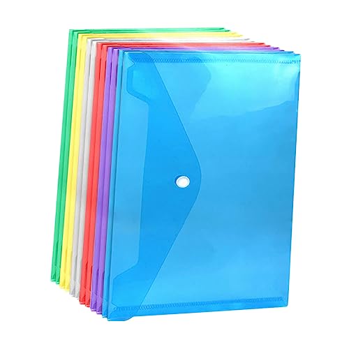 Gatuida 12 Stück Bunte Dokumententasche Teiliges Multifunktionale Aufbewahrungstasche aus PP mit Druckknopf für Büro und Schule für Dokumente und Schreibwaren von Gatuida