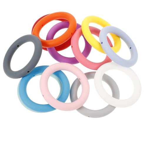 Gatuida 12 Stück Bunte Silikonringe für DIY Schlüsselanhänger Multifunktionale Runde Silikonhoops zur Dekoration für Bastelprojekte und Persönliche Accessoires von Gatuida
