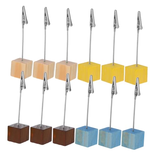 Gatuida 12 Stück Memo-clip-halter, Holzwürfel-basis Mit Krokodilklemme Anzeigen Von Bildern, Nummern, Menüs, Namenskarten, Notizen – Für Hochzeiten, Partys Und Meetings von Gatuida