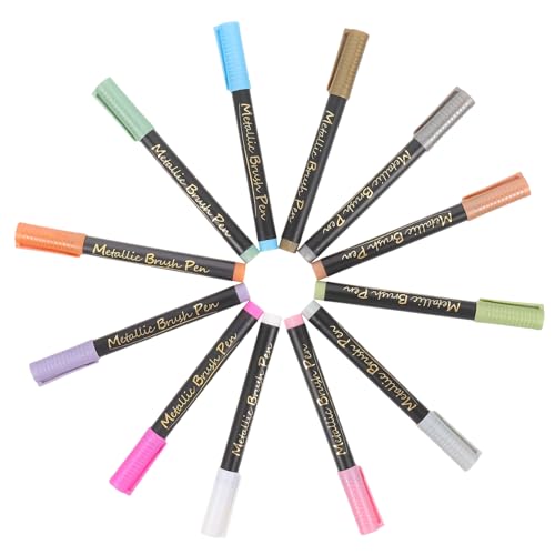 Gatuida 12 Stück Metallic Markierstifte Weichkopf Paint Marker für Kreative Projekte für Karten Kalligraphie und mit Komfortablem Griff und Lebendigen Farben Gatuida 12 Stück Metallic Markierstifte Weichkopf Paint Marker für Kreative Projekte für Karten Kalligraphie und mit Komfortablem Griff und Lebendigen Farben von Gatuida