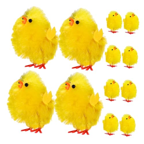 Gatuida 12 Stück Osterdekoration Küken Osterornament Lustiges Küken Osterküken Partyspielzeug Ostereierfüller Gelbe Chemiefaser Und Kunststoff von Gatuida