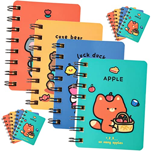 Gatuida 12 Stück Portable Spiral Notizblöcke mit Niedlichen Tieren Mini Memo Pads Abreißen für Schule Büro und Unterwegs Apfel Fuchs Glücksente von Gatuida