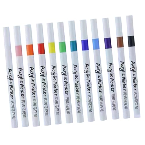 Gatuida 12 Stück Teiliges Acryl paint marker Wasserbasierte Farbintensive Malstifte für Keramik Ergonomisch Langlebig für DIY kunst und Bastelprojekte Gatuida 12 Stück Teiliges Acryl paint marker Wasserbasierte Farbintensive Malstifte für Keramik Ergonomisch Langlebig für DIY kunst und Bastelprojekte von Gatuida