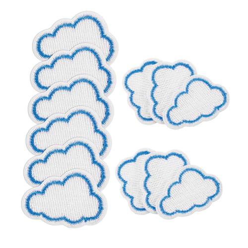 Gatuida 12 Stück Teiliges Bügelbilder Wolkenform Niedliche Applikationen für Jeans Jacken Rucksäcke Hüte und Kleidung DIY Stickerei Patches zur Dekoration von Gatuida