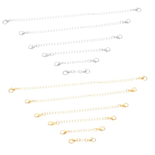 Gatuida 12 Stück Teiliges Doppelkopf lobster verschluss set mit Verlängerungsketten in Farben und Längen Langlebige Schmuckverbinder für Halsketten Armbänder DIY Anhänger und Gatuida 12 Stück Teiliges Doppelkopf lobster verschluss set mit Verlängerungsketten in Farben und Längen Langlebige Schmuckverbinder für Halsketten Armbänder DIY Anhänger und von Gatuida