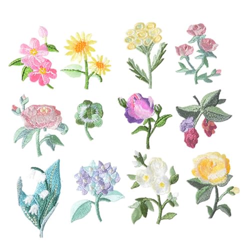 Gatuida 12 Stück Teiliges Gestickte Blumen Patches Aufnäher zum Annähen und Aufbügeln Dekorative Stickerei Applikationen für Kleidung Taschen Hüte DIY Reparatur und Verschönerung Gatuida 12 Stück Teiliges Gestickte Blumen Patches Aufnäher zum Annähen und Aufbügeln Dekorative Stickerei Applikationen für Kleidung Taschen Hüte DIY Reparatur und Verschönerung von Gatuida