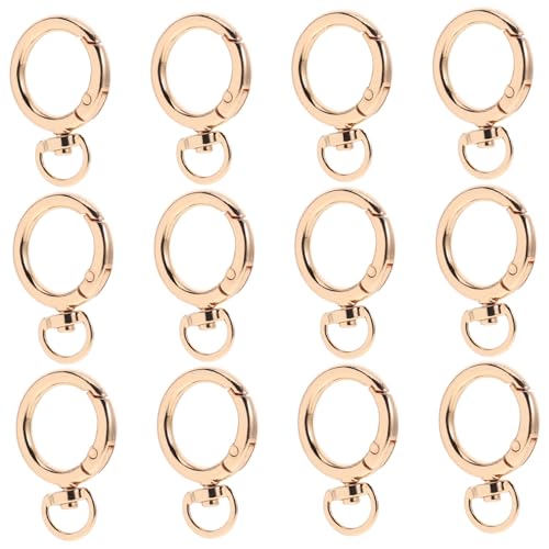Gatuida 12 Stück Teiliges Goldene Legierungsrundkarabiner mit Drehbarem O ring Federbelastete Schnapphaken für Schlüsselanhänger Taschen Gürtel und DIY zubehör Gatuida 12 Stück Teiliges Goldene Legierungsrundkarabiner mit Drehbarem O ring Federbelastete Schnapphaken für Schlüsselanhänger Taschen Gürtel und DIY zubehör von Gatuida