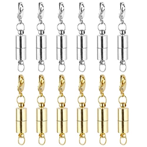Gatuida 12 Stück Teiliges Magnetische Lobster Verschlüsse für Schmuck Magnetverschluss für und Armbänder DIY Schmuckzubehör Gold und Silberfarbene Varianten von Gatuida