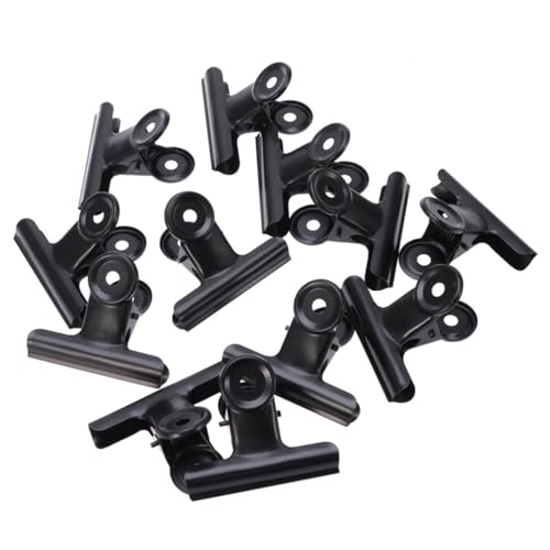 Gatuida 12 Stück Teiliges Metall Binder Clips Schwarz Robuste Büroklammern für Dokumentenorganisation Temporäres Heften und Kartenfixierung Stabiler Stahl für Bürobedarf und Schule von Gatuida