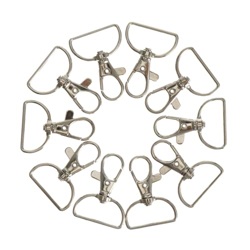 Gatuida 12 Stück Teiliges Metall lobster verschluss Drehbarem Schlüsselclip Langlebig für DIY Schmuck Taschen Hundehalsbänder und Gepäck Zubehör von Gatuida