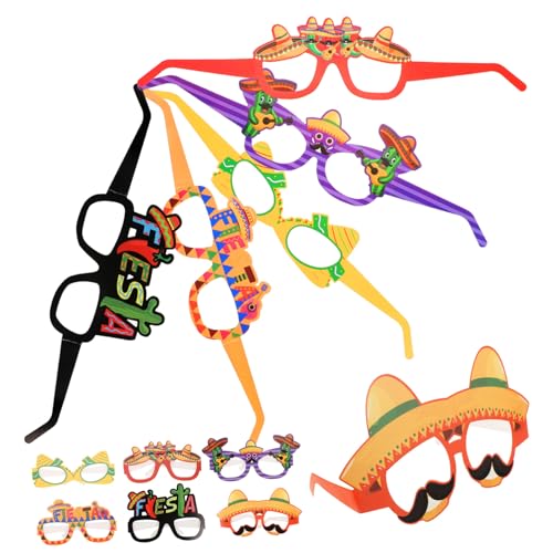 Gatuida 12 Stück Teiliges Mexikanisches Fiesta Partybrillen aus Leichtem Sicherem Papier Bunte Partybrillenrahmen mit Mexikanischem Design als Partydeko und Fotorequisite für Festivals Gatuida 12 Stück Teiliges Mexikanisches Fiesta Partybrillen aus Leichtem Sicherem Papier Bunte Partybrillenrahmen mit Mexikanischem Design als Partydeko und Fotorequisite für Festivals von Gatuida
