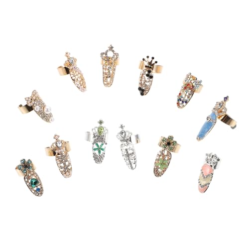 Gatuida 12 Stück Teiliges Nagelring mit Strasssteinen Verstellbare Maniküre Fingerringe Kleber Langlebige Nageldekoration für Damen und Künstliche Nägel Modischer Schmuck für Frauen Gatuida 12 Stück Teiliges Nagelring mit Strasssteinen Verstellbare Maniküre Fingerringe Kleber Langlebige Nageldekoration für Damen und Künstliche Nägel Modischer Schmuck für Frauen von Gatuida