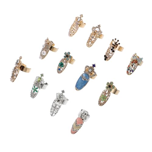 Gatuida 12 Stück Teiliges Nail Art Charms mit Strasssteinen Verstellbare Offene Fingerringe für Damen Modischer Nagelschmuck für Natürliche und Künstliche Nägel für Partys Hochzeiten und Gatuida 12 Stück Teiliges Nail Art Charms mit Strasssteinen Verstellbare Offene Fingerringe für Damen Modischer Nagelschmuck für Natürliche und Künstliche Nägel für Partys Hochzeiten und von Gatuida