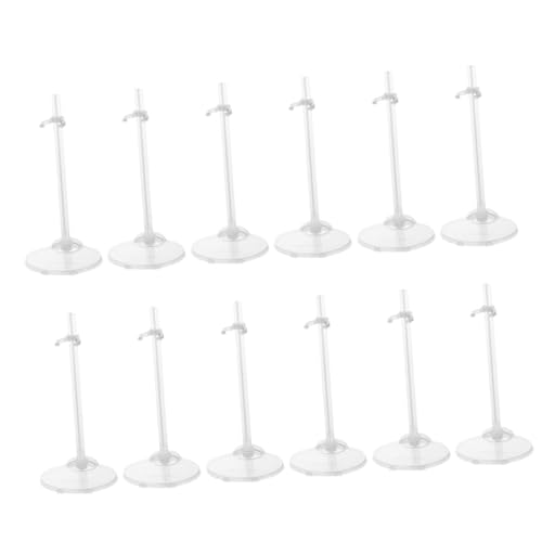 Gatuida 12 Stück Teiliges Transparentes Puppenständer Stabiler Doll Display Halter für Vitrinen Regale Fotoshootings und Puppenpräsentation Sicherer Stand für Verschiedene Puppenmodelle von Gatuida