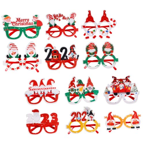 Gatuida 12 Stück Teiliges Weihnachtsbrillen aus Filz Leichte Partybrillen mit Weihnachtlichen Motiven Foto Requisiten für Weihnachtsfeiern Kindgerecht für Erwachsene Geeignet Festliche von Gatuida