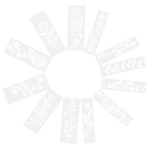 Gatuida 12 Stück Teiliges Wiederverwendbarer Floral Schablonen für Wand und Möbelgestaltung für Kreative Malprojekte und Heimdekoration Inspirierend für Ganze Familie von Gatuida