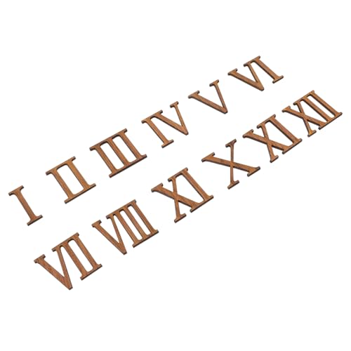 Gatuida 12 Stück Uhrennummern-Kit Zahlen Zubehör Wanduhr in Übergröße Wanduhr für Schlafzimmer Ziffer ersatzteil wall clock römische Zahl für Uhr Teile für die Uhrmacherei Holz Light Brown von Gatuida