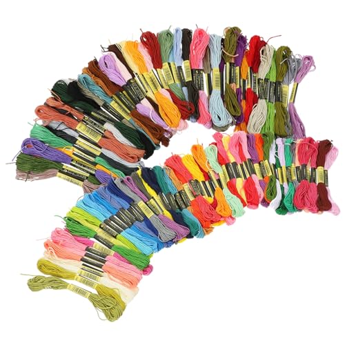 Gatuida 124 Stück Teiliger Bunter Baumwoll Stickgarn Farbige Fäden Plus Schwarze und Weiße Vielseitig für Kreuzstich Dekoration Näharbeiten und DIY Handarbeiten Geeignet von Gatuida
