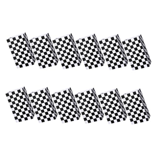 Gatuida 12Stücke Goodie Bags mit Kariertem Design Papiertüten für Partygeschenke und Geburtstagsdekorationen für Auto Themenfeiern und Vielseitige Anwendungen von Gatuida