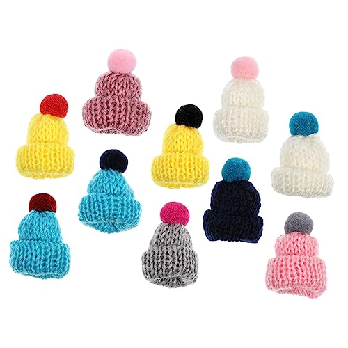 Gatuida 12Stücke Miniatur Puppenhüte Bunte Strickmützen für DIY Bastelprojekte Accessoires für Weihnachtsdekoration und Festliche Anlässe von Gatuida