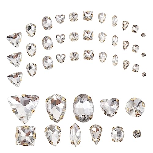 Gatuida 130 Stück Teiliges Glas Klaue Strasssteine zum Aufnähen Weiße Schmucksteine für DIY Kleidung Langlebige Glasrhinestones für Handarbeiten und Modeverzierungen von Gatuida