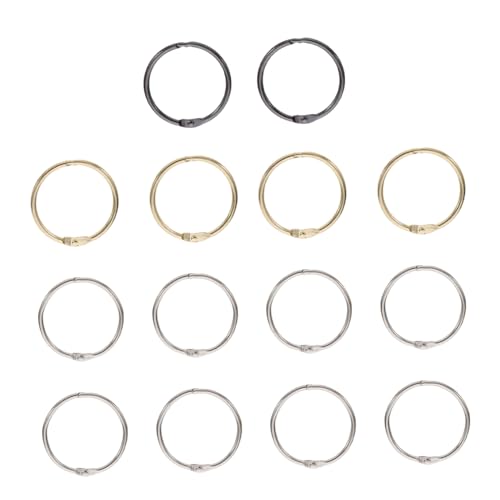 Gatuida 14 Stück Teiliges Metallringe Binder Ringe für Loseblattbücher Schreibwaren Zubehör in Gold Silber Schwarz Langlebige Buchbinderinge für Schüler Lehrer Organizer Gatuida 14 Stück Teiliges Metallringe Binder Ringe für Loseblattbücher Schreibwaren Zubehör in Gold Silber Schwarz Langlebige Buchbinderinge für Schüler Lehrer Organizer von Gatuida