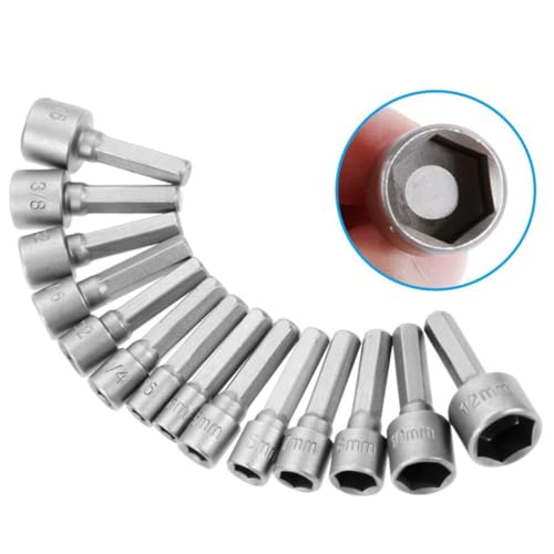 Gatuida 14 Stück Teiliges Schraubendreher Bit Set mit Hexagon Schaft Magnetfreie Schlagfeste Stecknuss Adapter in Kompatibel mit Akkuschrauber und Bohrmaschine für Heimwerker und Profis Gatuida 14 Stück Teiliges Schraubendreher Bit Set mit Hexagon Schaft Magnetfreie Schlagfeste Stecknuss Adapter in Kompatibel mit Akkuschrauber und Bohrmaschine für Heimwerker und Profis von Gatuida